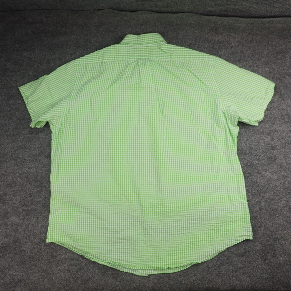 Ralph Lauren Shirt Mens XXL Button Down Green Gingham Seersucker Pony Logo - Picture 3 of 8